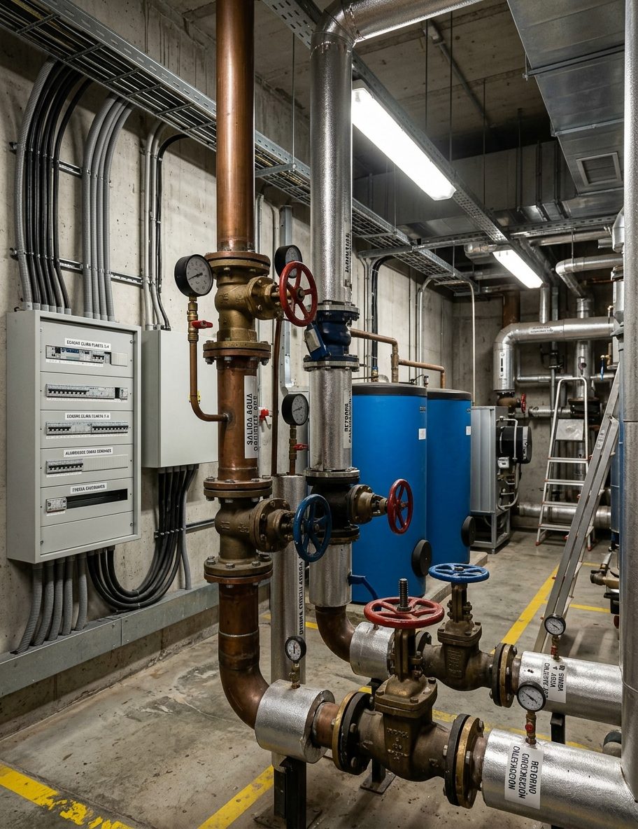 Sala técnica de instalación en hotel